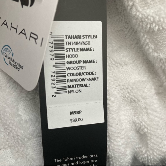 Tahari Nylon Rainbow Snake print Hobo Bag NWT - Picture 12 of 12